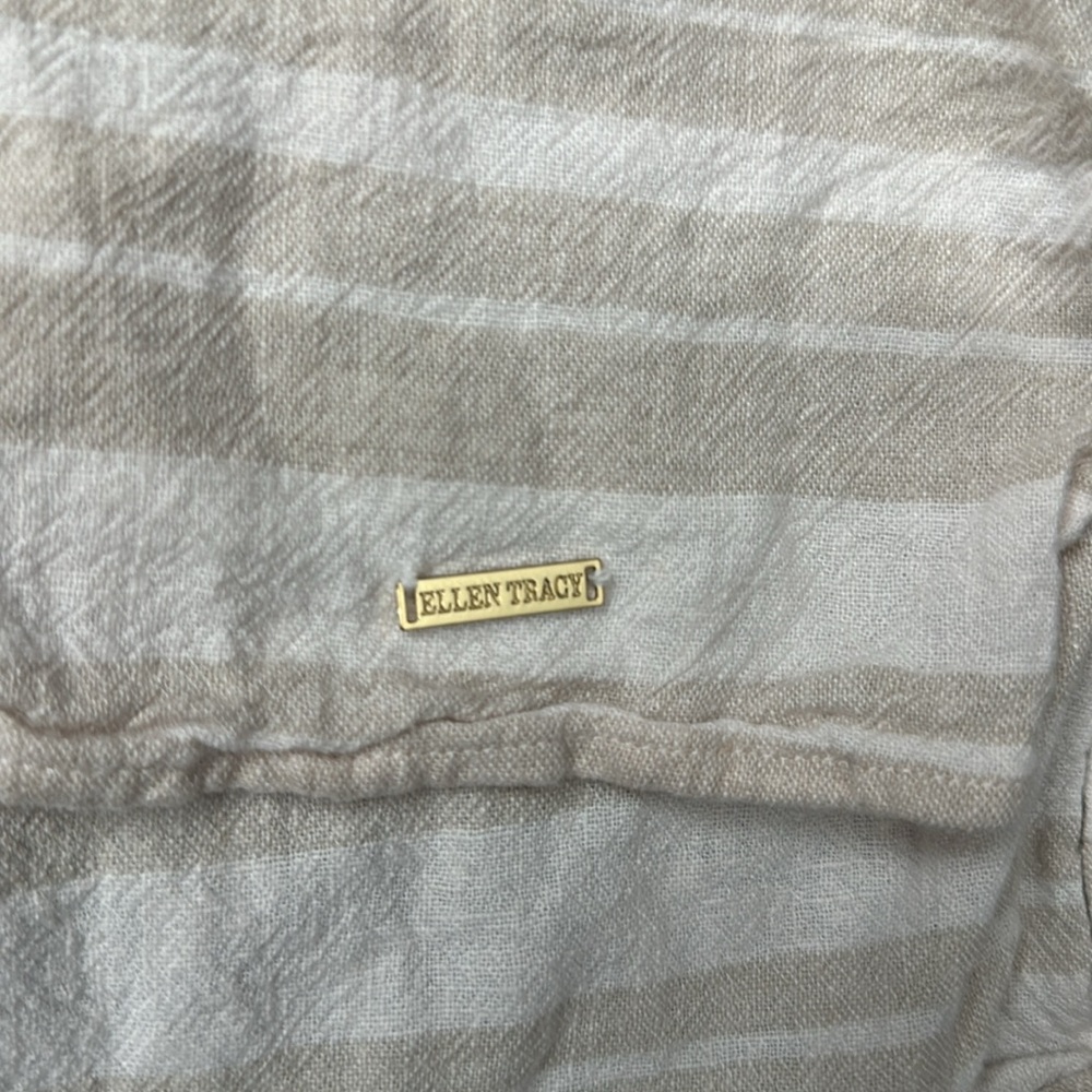 Elle Tracy Linen Shirt  small #A5 - Picture 3 of 6